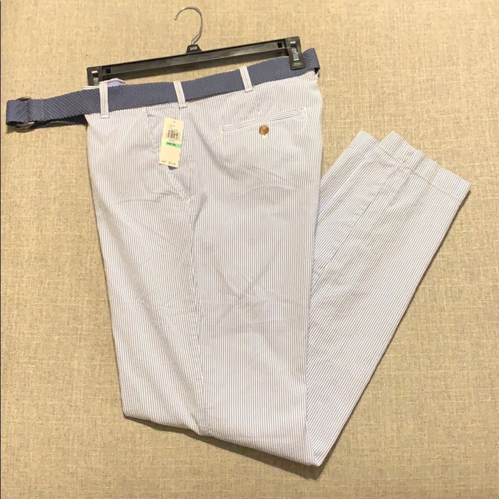 Izod Seersucker Baby Blue 34x34 Straight Fit Pants